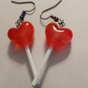 Pinkish Red Lollipop Earrings